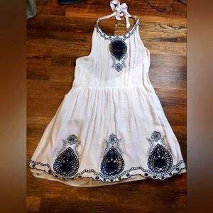 Perfectly Pricilla 1X white eyelet embroidered backless dress